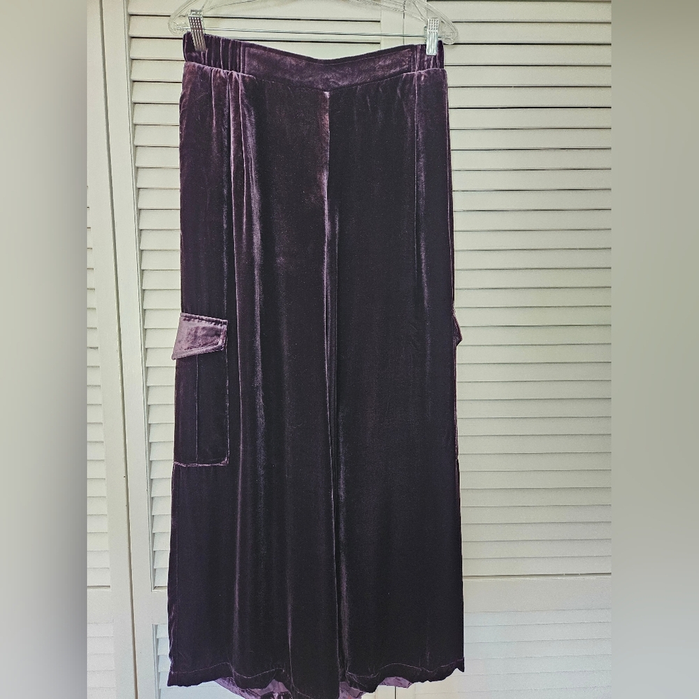 Johnny Was JADE Velvet Trousers in Deep Purple